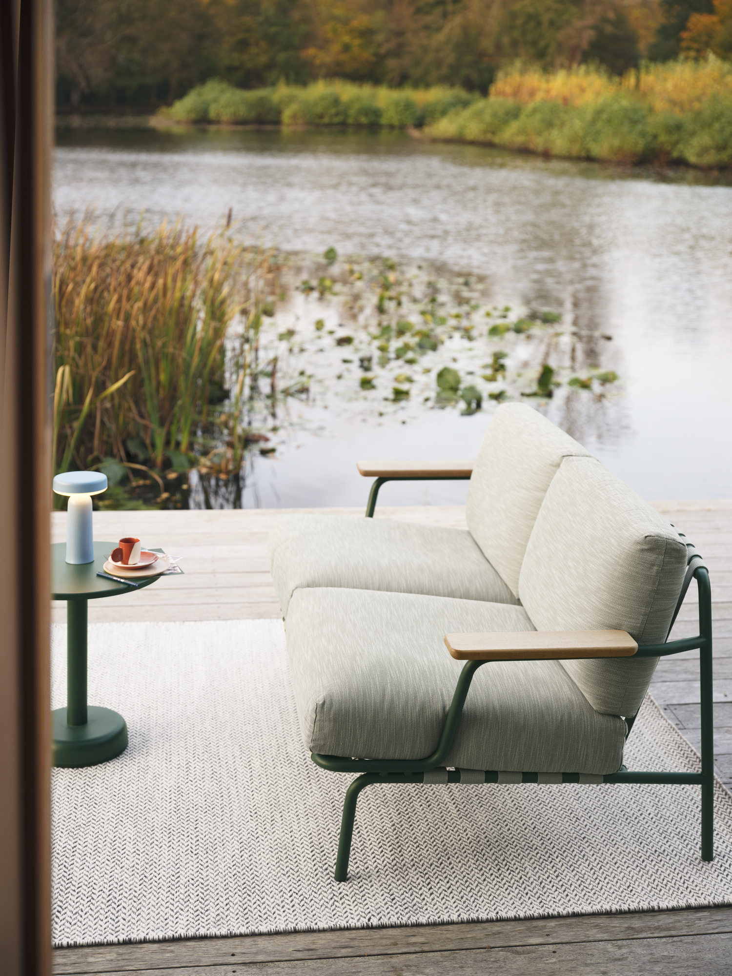★ MUUTO★ Titanium Glass XLAB 04 C2 MUX4C2 Linear Steel Coffee Table | Elegant and modern outdoor design